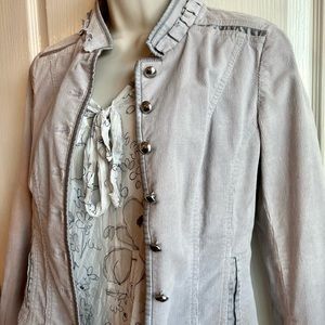 White House Black Market Gray Corduroy Jacket